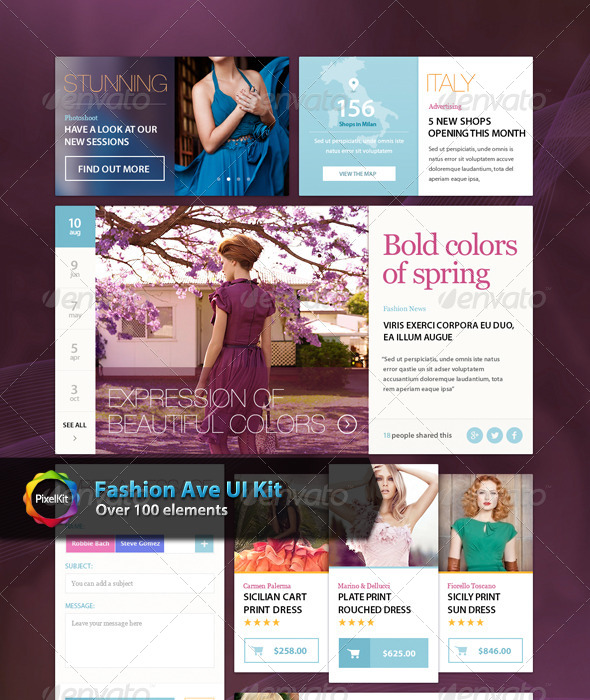 GraphicRiver Fashion Ave UI Kit 7673341 GraphicRiver Fashion Ave UI Kit 7673341