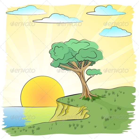 GraphicRiver Sunrise Over the Sea 7673359 GraphicRiver Sunrise Over the Sea 7673359