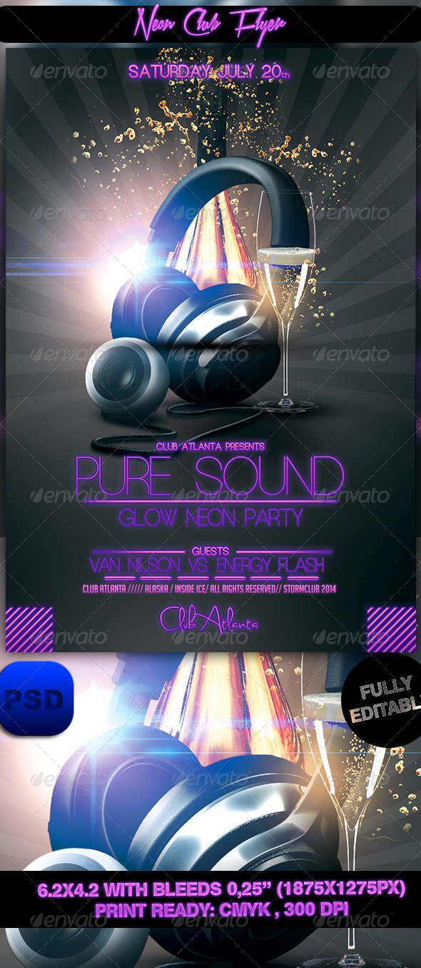 GraphicRiver Neon Club Flyer 7673626 GraphicRiver Neon Club Flyer 7673626