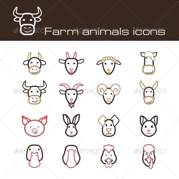 GraphicRiver Farm Animals Icons 7675412 GraphicRiver Farm Animals Icons 7675412