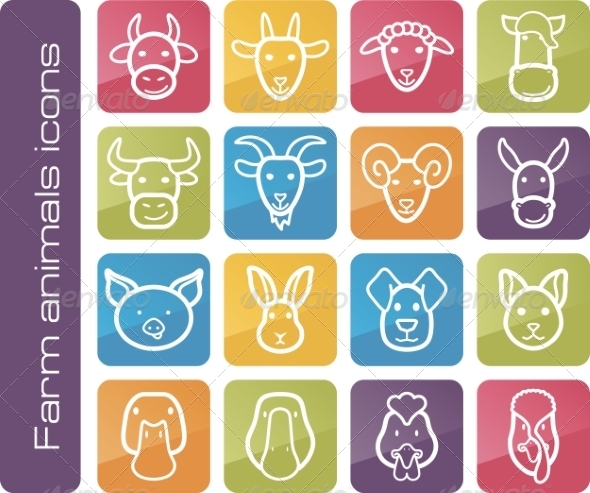 GraphicRiver Farm Animals Icons 7675415 GraphicRiver Farm Animals Icons 7675415