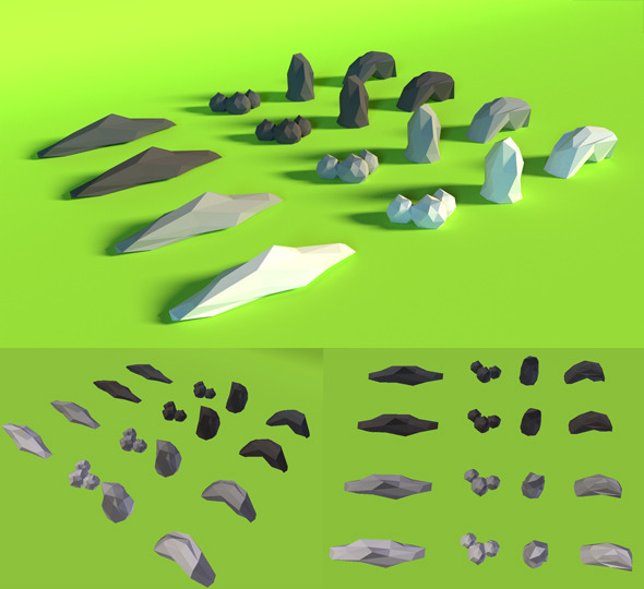 3DOcean LowPoly Rocks Pack5 7676554 3DOcean LowPoly Rocks Pack5 7676554
