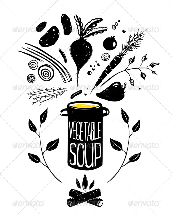 GraphicRiver Cooking Vegetable Soup Food in Black 7683978 GraphicRiver Cooking Vegetable Soup Food in Black 7683978