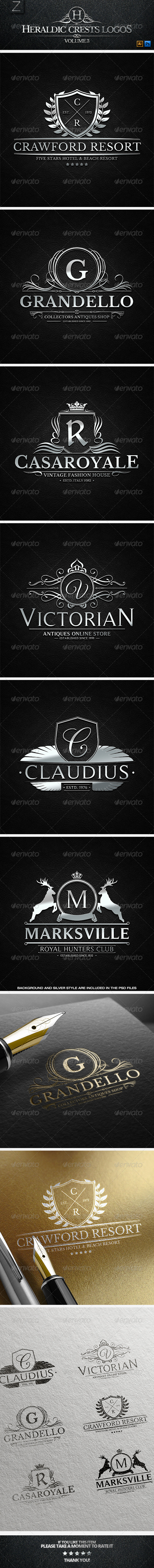 GraphicRiver Heraldic Crest Logos Vol.3 7684439 GraphicRiver Heraldic Crest Logos Vol.3 7684439