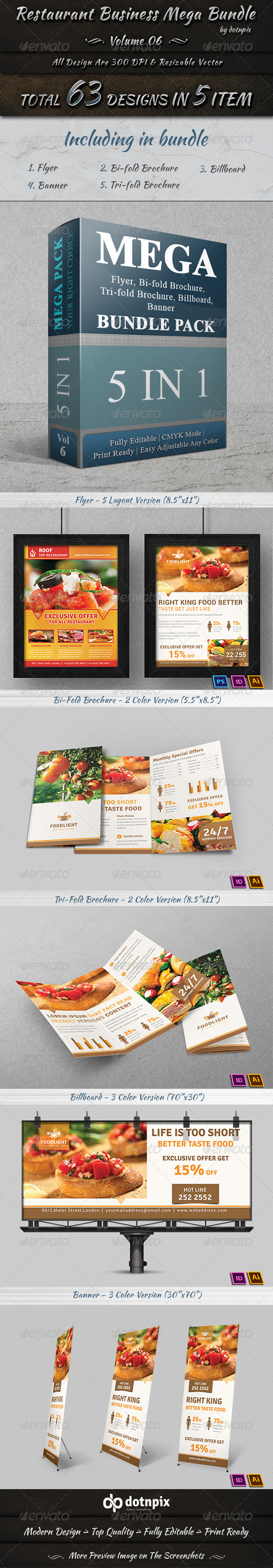 GraphicRiver Restaurant Business Mega Bundle Volume 6 7684988 GraphicRiver Restaurant Business Mega Bundle Volume 6 7684988