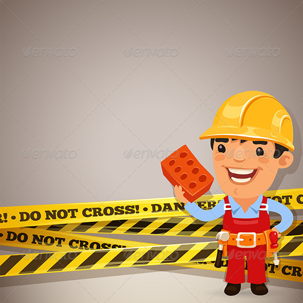 GraphicRiver Builder With Danger Tapes 7668791 GraphicRiver Builder With Danger Tapes 7668791