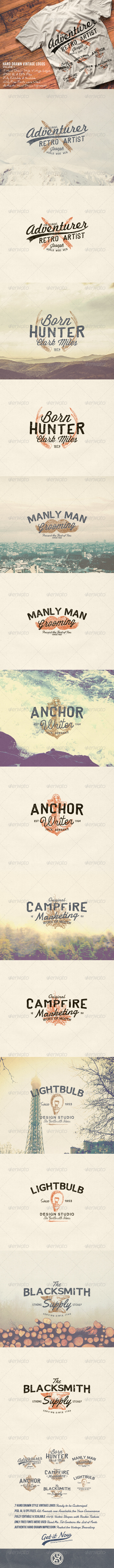GraphicRiver Hand Drawn Vintage Logos Volume 1 7689365 GraphicRiver Hand Drawn Vintage Logos Volume 1 7689365