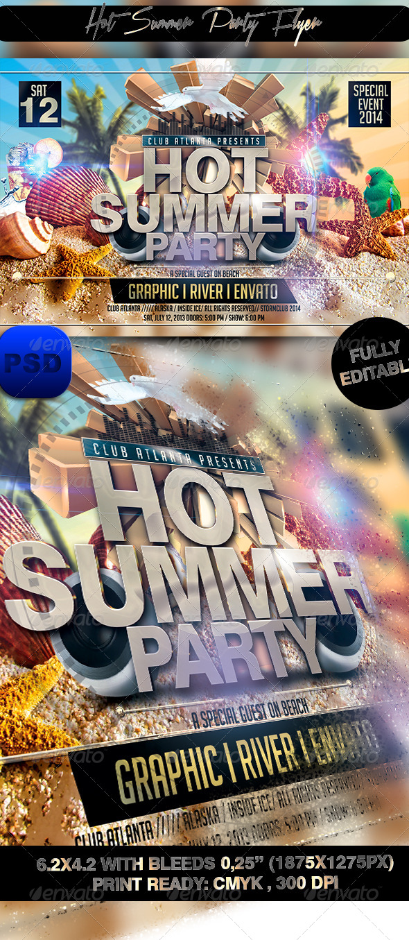 GraphicRiver Hot Summer Party Flyer 7672398 GraphicRiver Hot Summer Party Flyer 7672398
