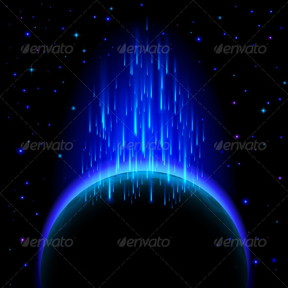 GraphicRiver Dark Planet with Star Shower 7720643 GraphicRiver Dark Planet with Star Shower 7720643
