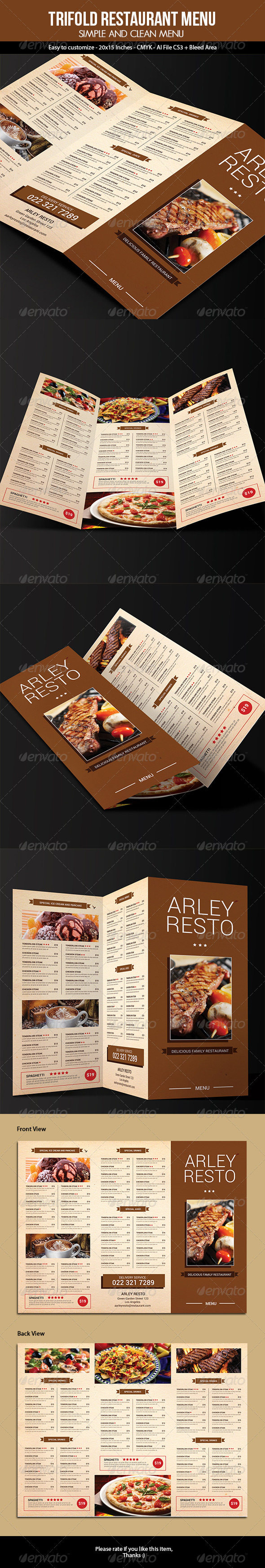 GraphicRiver Simple Restaurant Menu 7721653 GraphicRiver Simple Restaurant Menu 7721653