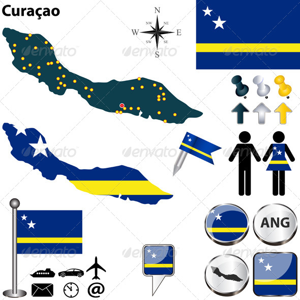 GraphicRiver Map of Curacao 7722007 GraphicRiver Map of Curacao 7722007