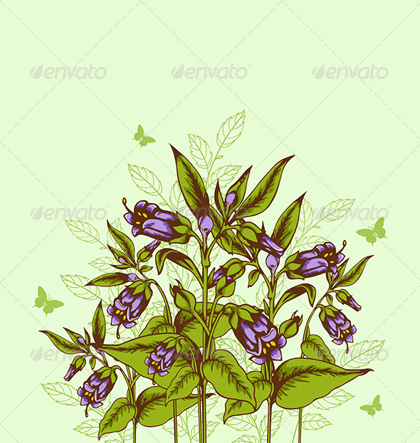 GraphicRiver Background with Bellflower 7723581 GraphicRiver Background with Bellflower 7723581