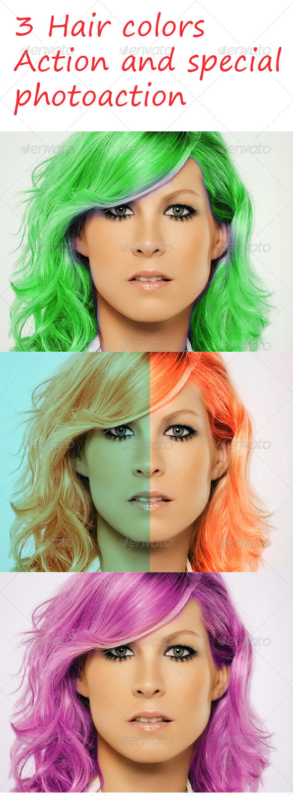 GraphicRiver 3 Hair Colors 7729458 GraphicRiver 3 Hair Colors 7729458