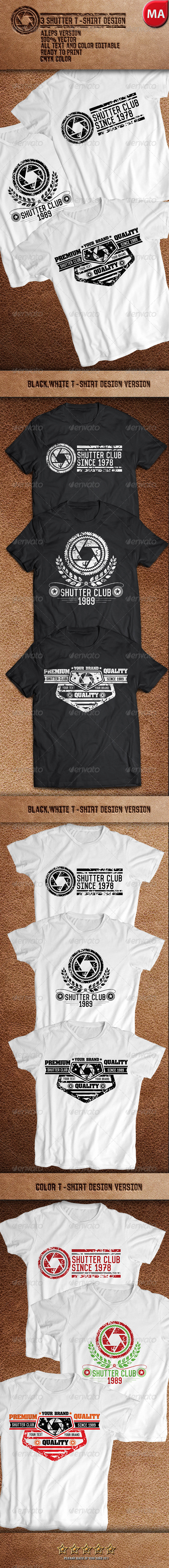 GraphicRiver 3 Shutter T-Shirt Design 7734070 GraphicRiver 3 Shutter T-Shirt Design 7734070