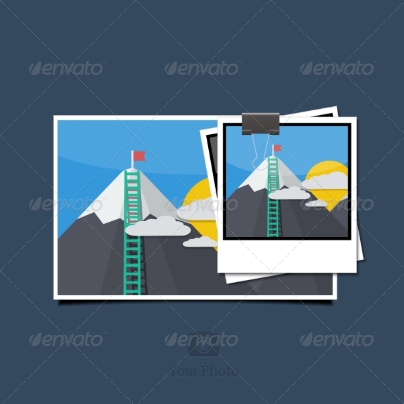 GraphicRiver Photo Set on Blue Background 7735098 GraphicRiver Photo Set on Blue Background 7735098