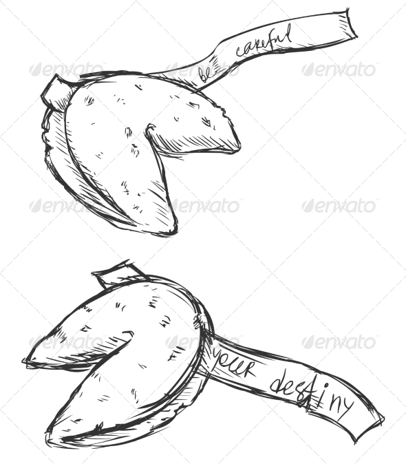 GraphicRiver Sketch Two Fortune Cookies 7739285 GraphicRiver Sketch Two Fortune Cookies 7739285
