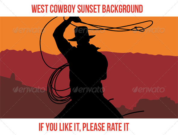 GraphicRiver West Cowboy Sunset 4 7739856 GraphicRiver West Cowboy Sunset 4 7739856