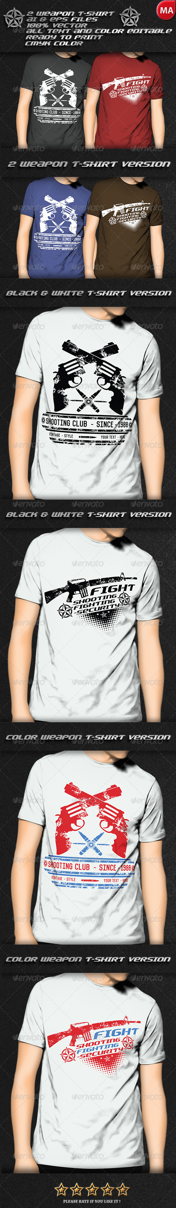 GraphicRiver 2 Weapon T-Shirt 7740604 GraphicRiver 2 Weapon T-Shirt 7740604