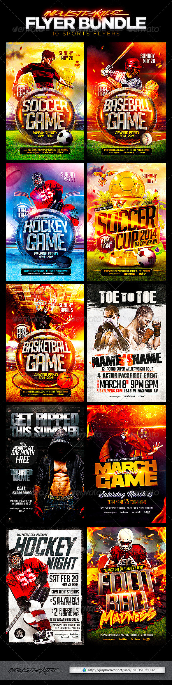 GraphicRiver Sports Flyer Template Bundle 7720458 GraphicRiver Sports Flyer Template Bundle 7720458