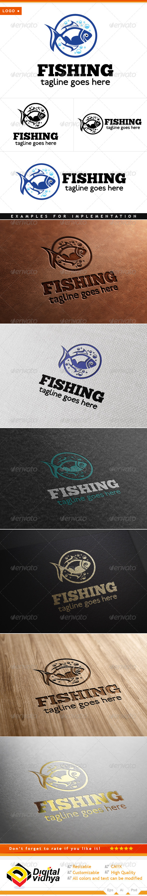 GraphicRiver Water Fish Vector Logo 7748181 GraphicRiver Water Fish Vector Logo 7748181