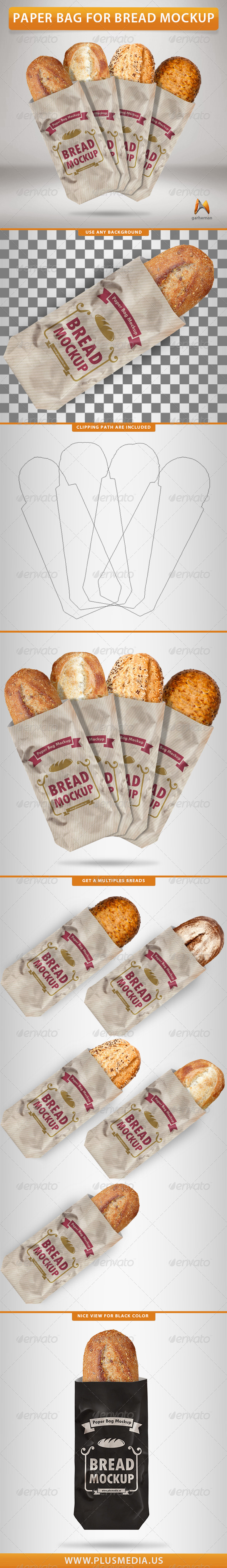 GraphicRiver Paper Bag For Bread Mockup 7751897 GraphicRiver Paper Bag For Bread Mockup 7751897