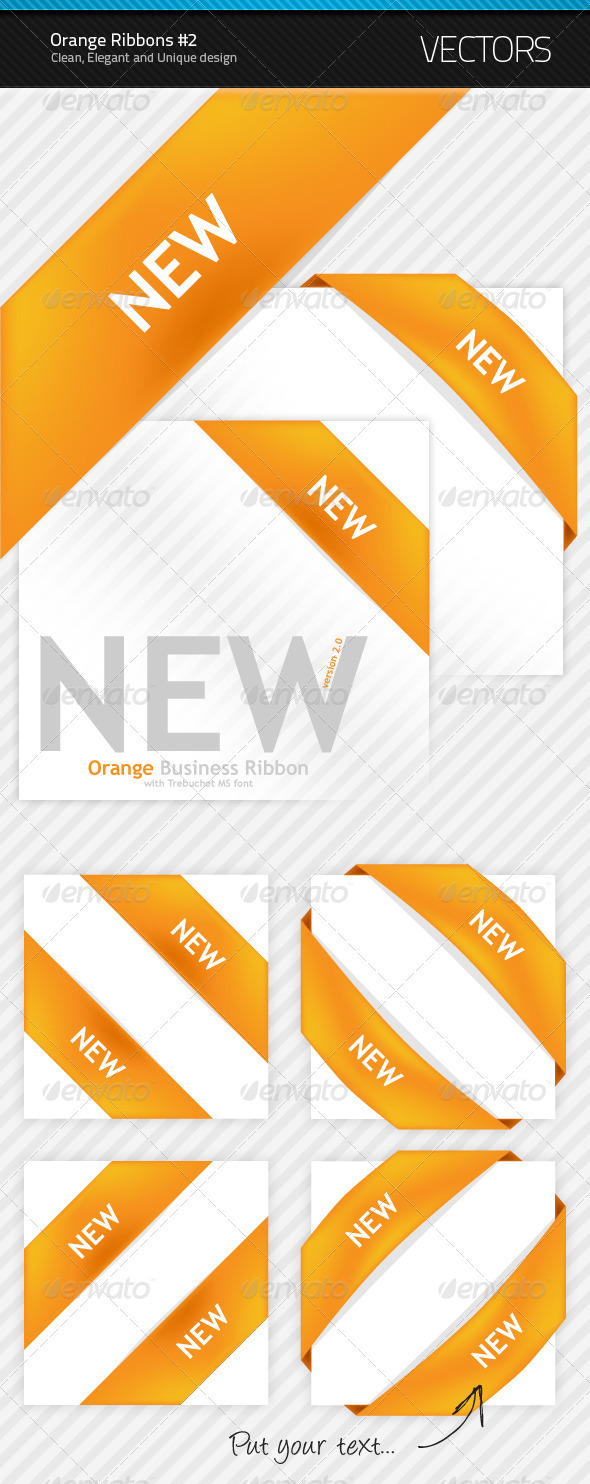 New Orange Ribbon #2 - Decorative Symbols Decorative
