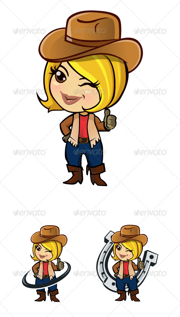 GraphicRiver Cute Cowgirl Character 7758035 GraphicRiver Cute Cowgirl Character 7758035