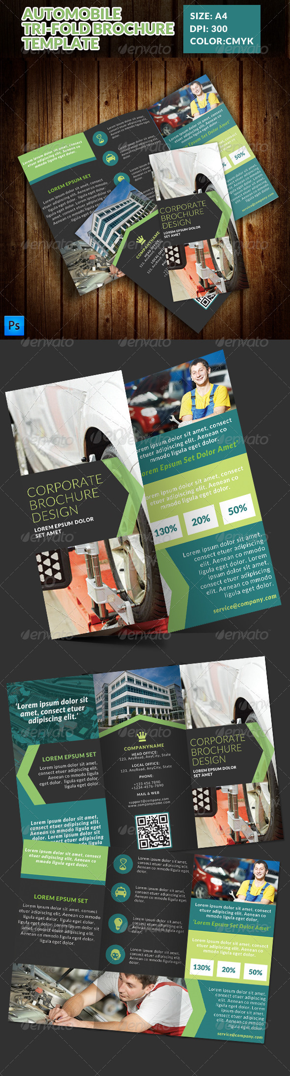 GraphicRiver Automobile Service Tri-Fold Brochure Template 7773573 GraphicRiver Automobile Service Tri-Fold Brochure Template 7773573
