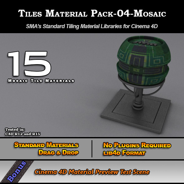 3DOcean Standard Tiles Material Pack-04-Mosaic for C4D 7773598 3DOcean Standard Tiles Material Pack-04-Mosaic for C4D 7773598