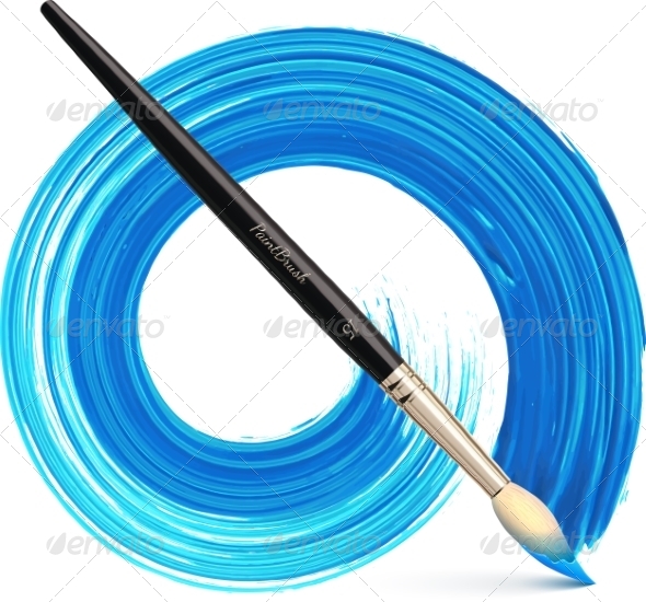 GraphicRiver Vector Paintbrush with Blue Brush Stroke 7777868 GraphicRiver Vector Paintbrush with Blue Brush Stroke 7777868