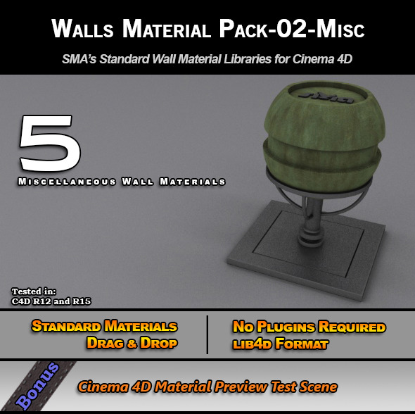 3DOcean Standard Walls Material Pack-02-Misc for C4D 7778154 3DOcean Standard Walls Material Pack-02-Misc for C4D 7778154