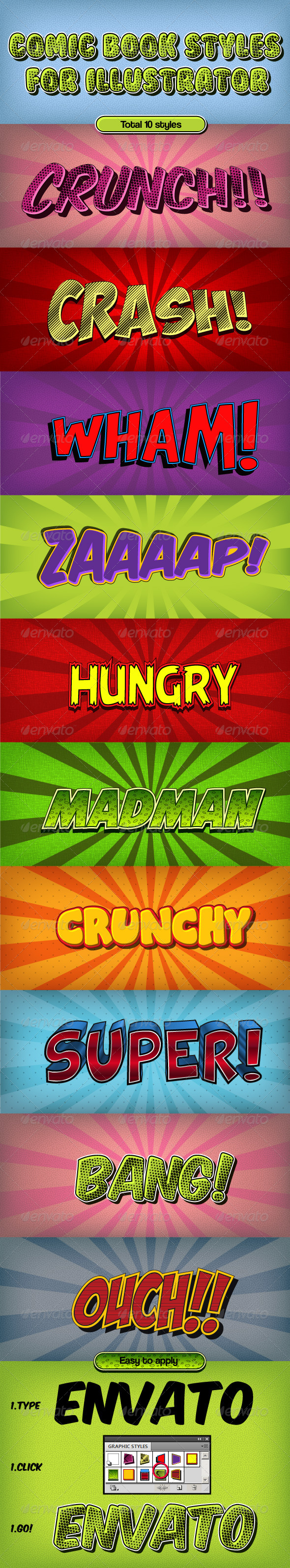 GraphicRiver Comic Book Styles for Illustrator 7778798 GraphicRiver Comic Book Styles for Illustrator 7778798