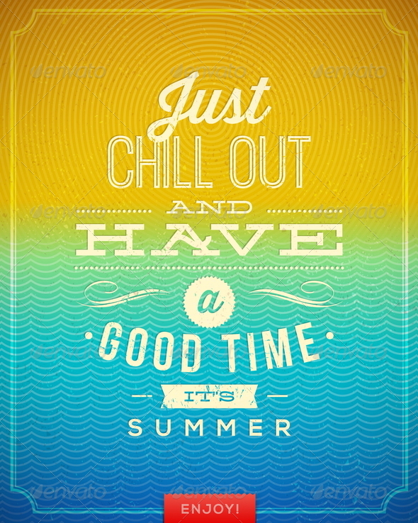 GraphicRiver Vector Vintage Poster with Summer Vacation Quote 7781997 GraphicRiver Vector Vintage Poster with Summer Vacation Quote 7781997