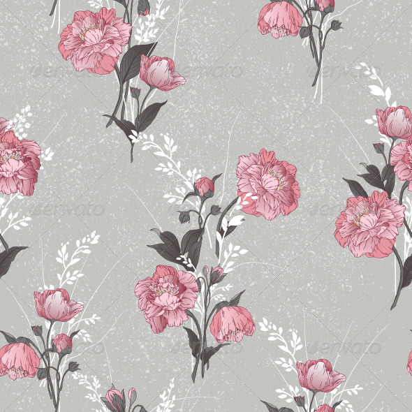 GraphicRiver Seamless Floral Pattern with Pink Roses 7784890 GraphicRiver Seamless Floral Pattern with Pink Roses 7784890