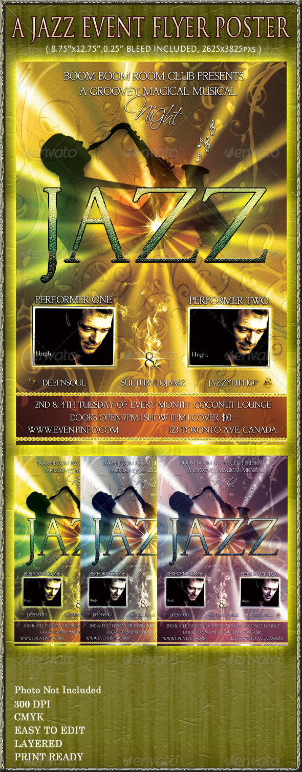 Jazz Event Flyer Poster - Clubs & Parties Events
