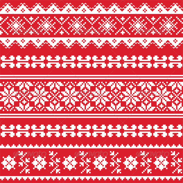 GraphicRiver Red Folk Pattern 7795785 GraphicRiver Red Folk Pattern 7795785