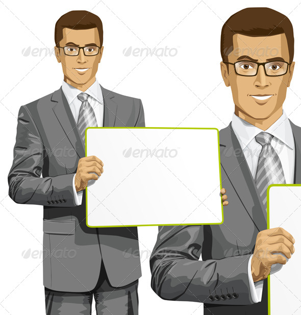 GraphicRiver Vector Business Man with Empty Write Board 7796039 GraphicRiver Vector Business Man with Empty Write Board 7796039