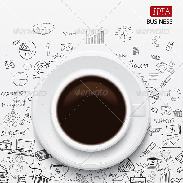 GraphicRiver Coffee Cup and Business Strategy 7801910 GraphicRiver Coffee Cup and Business Strategy 7801910