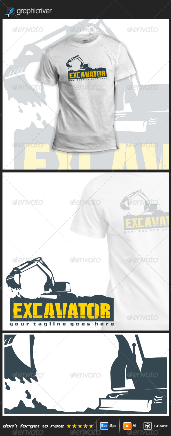 GraphicRiver Excavator T-Shirts 7806091 GraphicRiver Excavator T-Shirts 7806091
