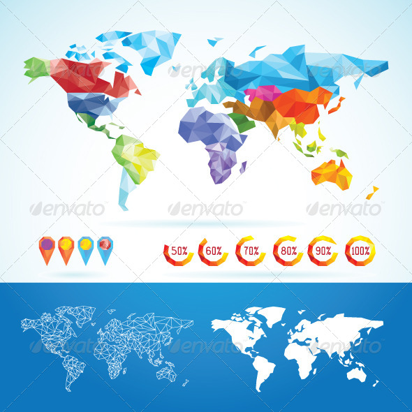 GraphicRiver World Map Low Poly 7806406 GraphicRiver World Map Low Poly 7806406