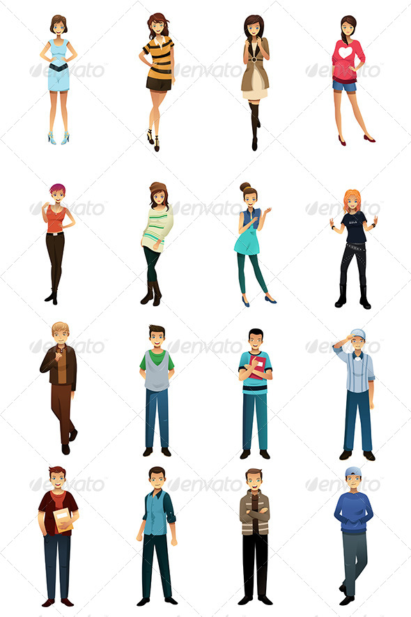 GraphicRiver Teenagers in Different Styles and Poses 7810085 GraphicRiver Teenagers in Different Styles and Poses 7810085