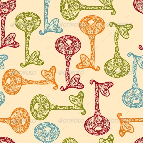 GraphicRiver Seamless Pattern with Bright Hand Drawn Key 7811779 GraphicRiver Seamless Pattern with Bright Hand Drawn Key 7811779