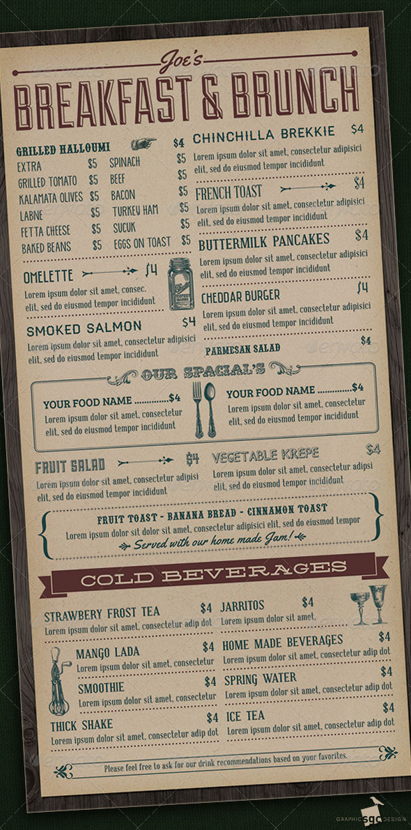 GraphicRiver Breakfast & Brunch Menu 7812096 GraphicRiver Breakfast & Brunch Menu 7812096