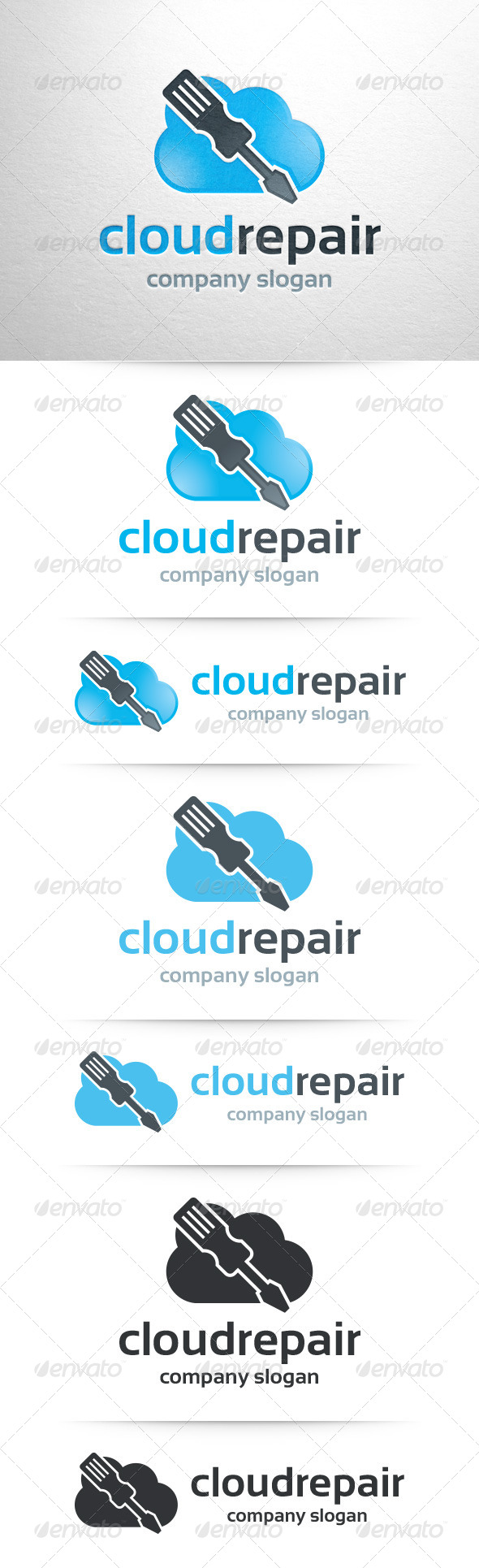 GraphicRiver Cloud Repair Logo Template 7812395 GraphicRiver Cloud Repair Logo Template 7812395