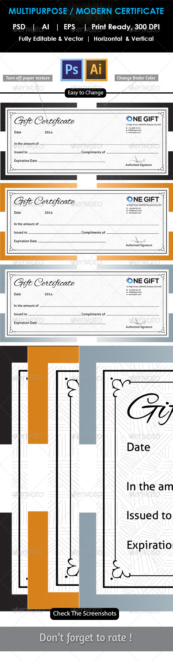GraphicRiver Simple Gift Certificate GD008 7814191 GraphicRiver Simple Gift Certificate GD008 7814191