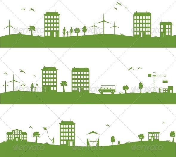 GraphicRiver City with Cartoon Houses 7814401 GraphicRiver City with Cartoon Houses 7814401