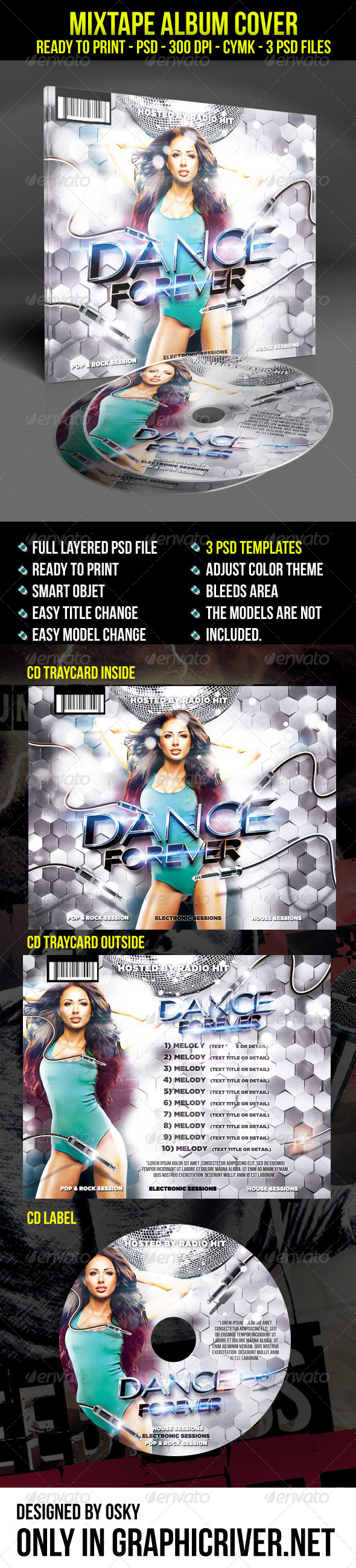 GraphicRiver Dance Forever Cd Cover Template 7815148 GraphicRiver Dance Forever Cd Cover Template 7815148