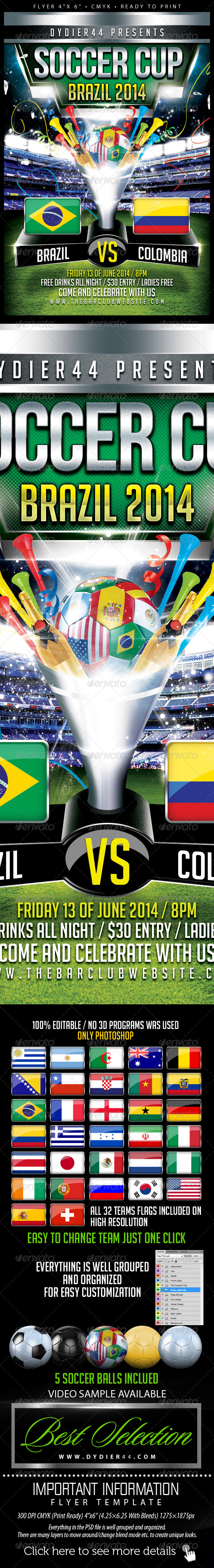 GraphicRiver Soccer Cup 2014 Flyer Template 4x6 7800468 GraphicRiver Soccer Cup 2014 Flyer Template 4x6 7800468