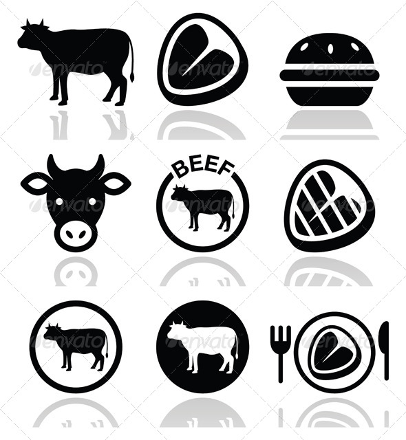 GraphicRiver Beef and Cow Icon Set 7819679 GraphicRiver Beef and Cow Icon Set 7819679