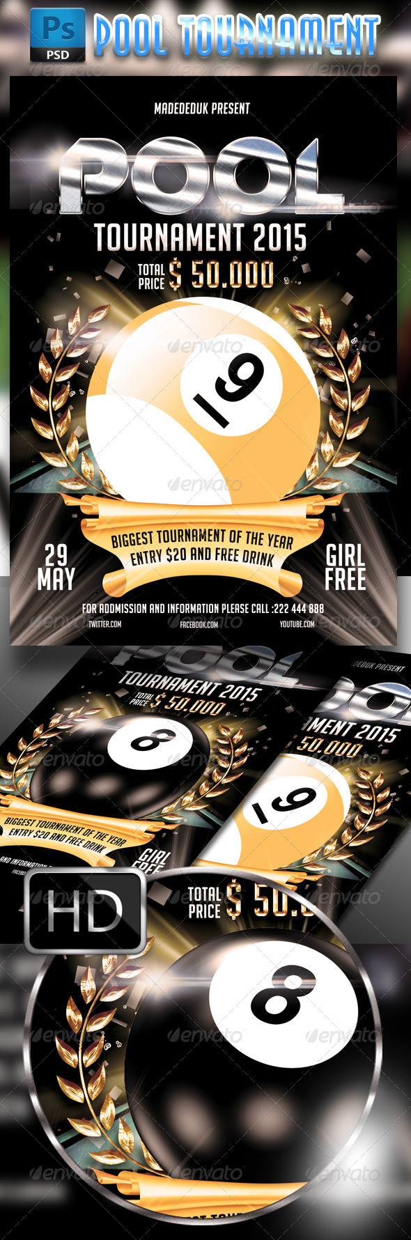 GraphicRiver Pool Tournament 2015 Flyer Template 7823054 GraphicRiver Pool Tournament 2015 Flyer Template 7823054